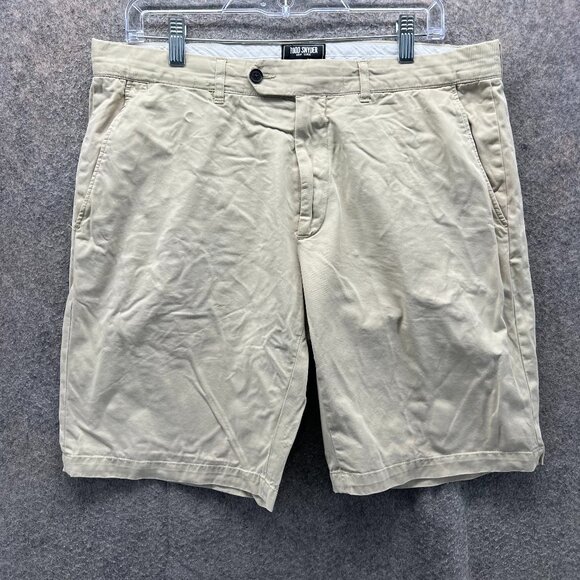 Todd Snyder Chino Shorts Men 34 Khaki Beige Tailored Fit Made in Portugal Cotton - Picture 1 of 10